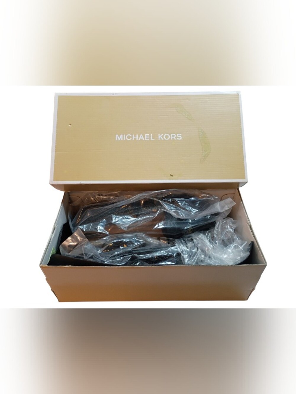 Michael Kors Everett Mocs Loafer Women 5.5M Black Leather Gold SlipOn w/Box NWOT - Picture 2 of 7